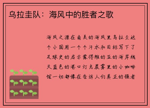 乌拉圭队：海风中的胜者之歌